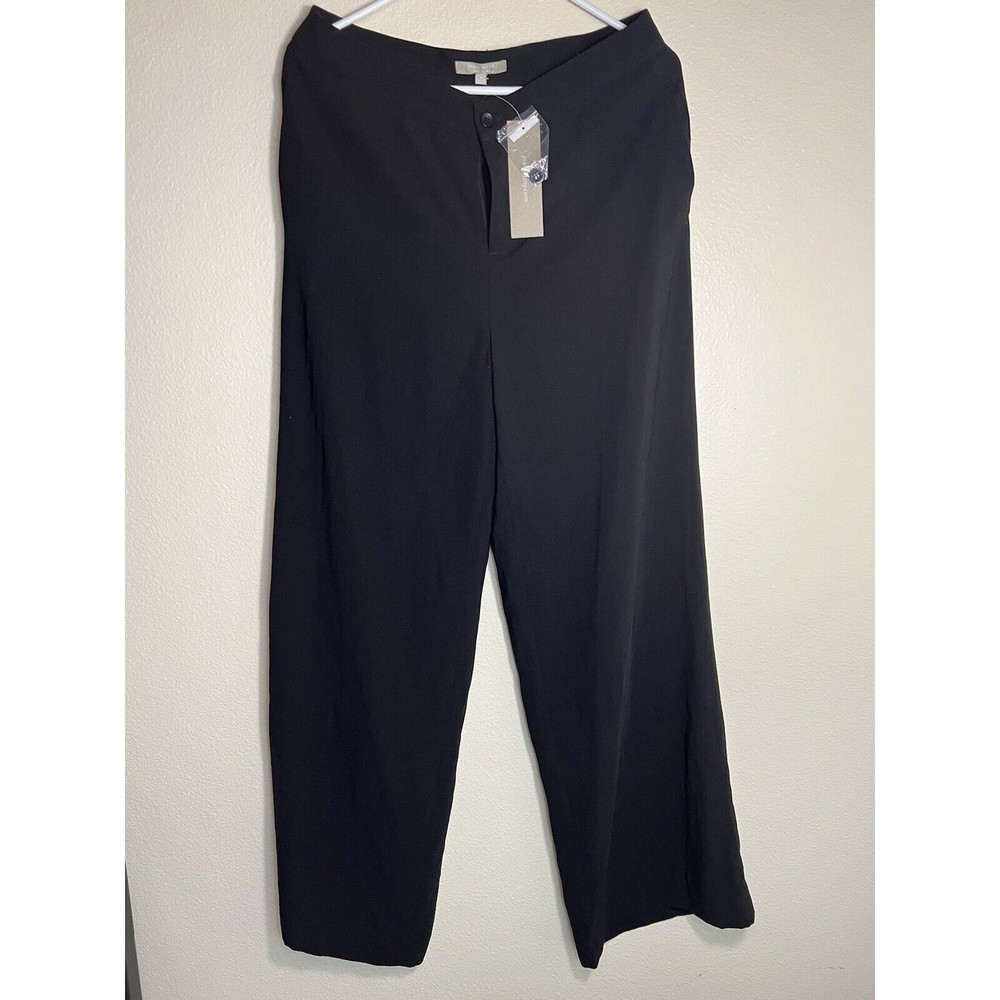 NWT Joan‎ Vass Women Black Straight Leg Dress Pants sz 8 Work Career